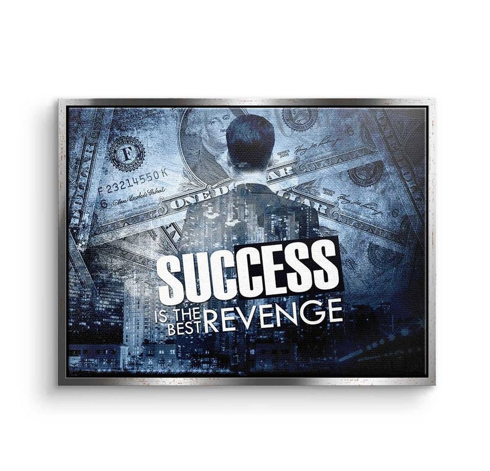DOTCOMCANVAS® Leinwandbild, Englisch, Premium Motivationsbild - Success is the best revenge von DOTCOMCANVAS®
