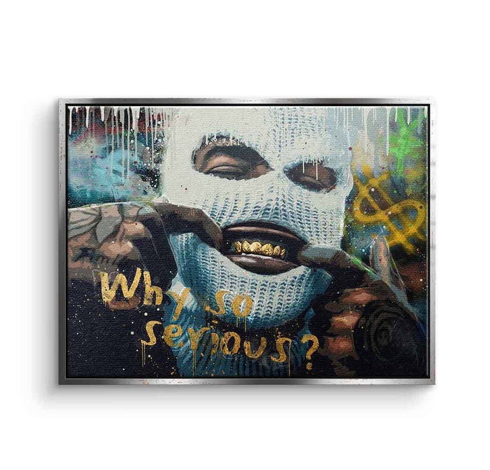 DOTCOMCANVAS® Leinwandbild, Leinwandbild Bad Guy why so serious golden grillz graffiti Gangster st von DOTCOMCANVAS®