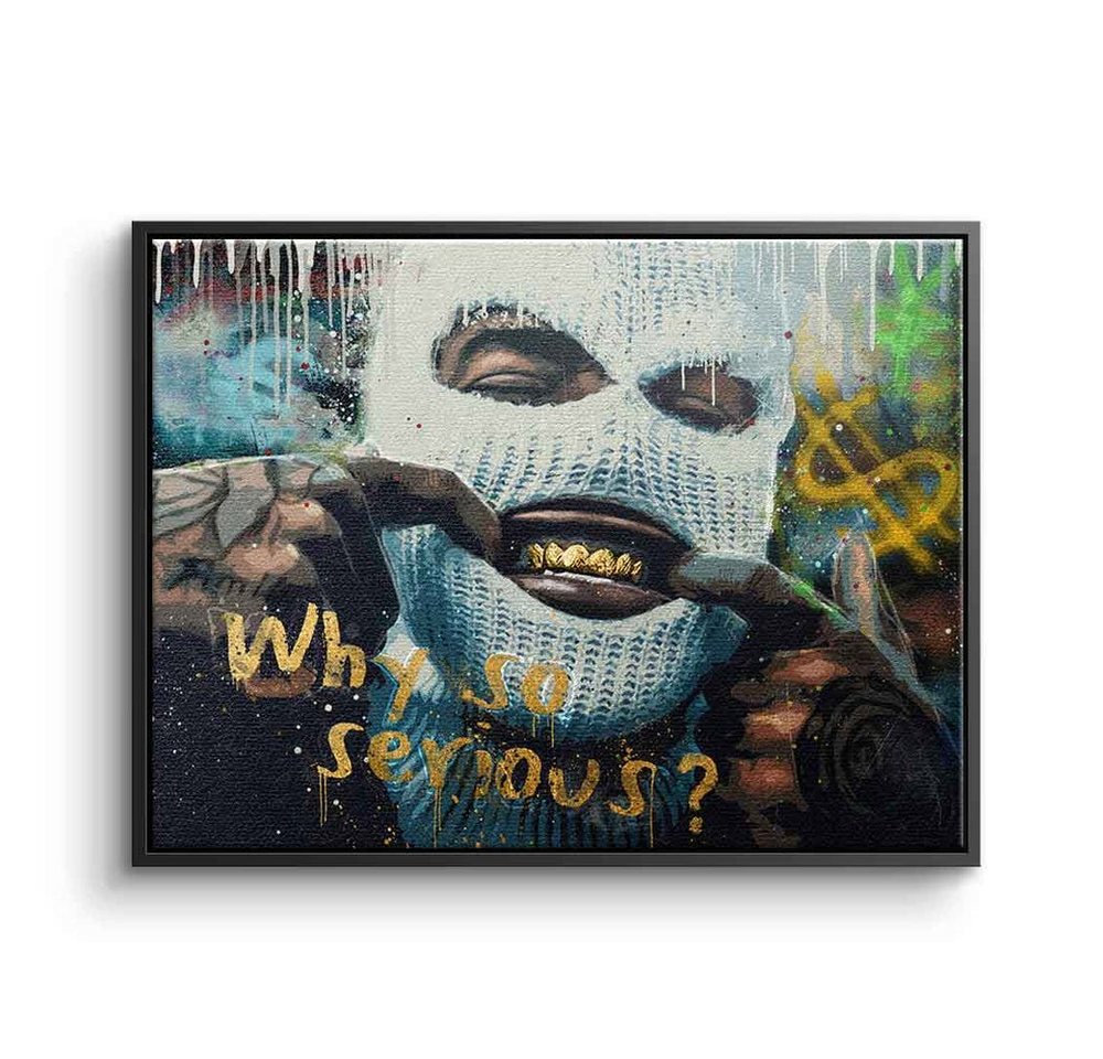 DOTCOMCANVAS® Leinwandbild, Leinwandbild Bad Guy why so serious golden grillz graffiti Gangster st von DOTCOMCANVAS®