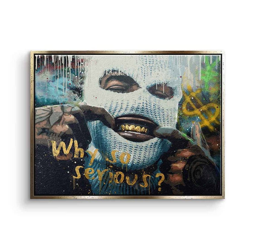 DOTCOMCANVAS® Leinwandbild, Leinwandbild Bad Guy why so serious golden grillz graffiti Gangster st von DOTCOMCANVAS®