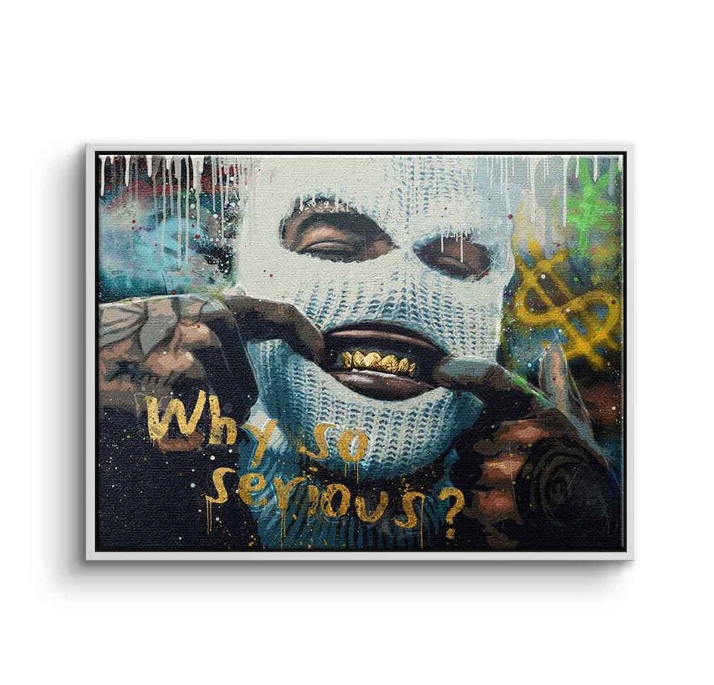 DOTCOMCANVAS® Leinwandbild, Leinwandbild Bad Guy why so serious golden grillz graffiti Gangster st von DOTCOMCANVAS®