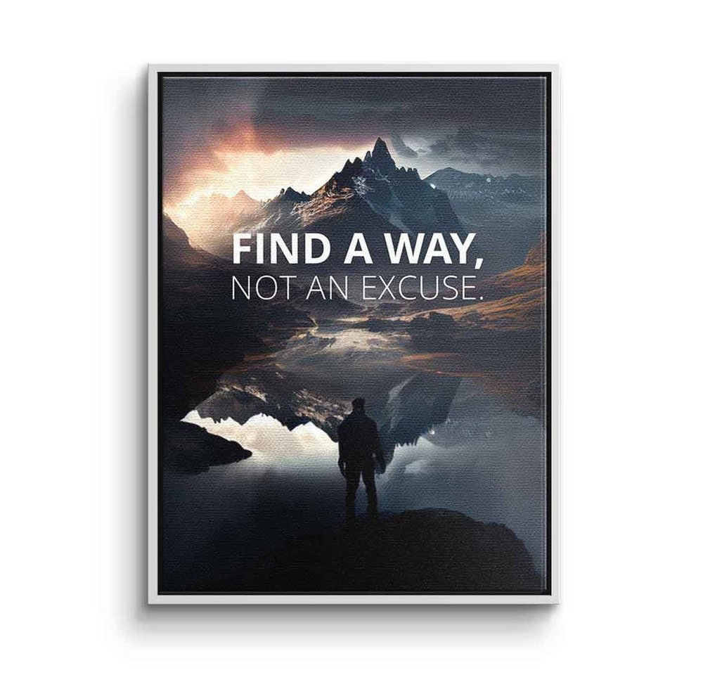 DOTCOMCANVAS® Leinwandbild, Leinwandbild Find a way Motivationsbild Motivationsspruch Natur mit pr von DOTCOMCANVAS®