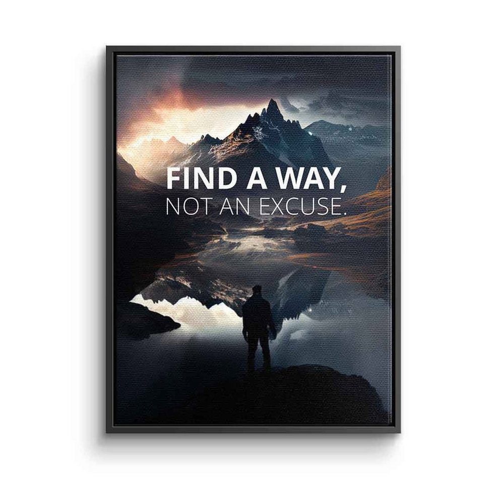 DOTCOMCANVAS® Leinwandbild, Leinwandbild Find a way Motivationsbild Motivationsspruch Natur mit pr von DOTCOMCANVAS®