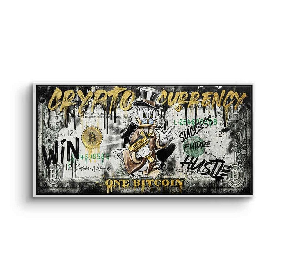 DOTCOMCANVAS® Leinwandbild, Leinwandbild Limitiert - Crypto Duck - Bitcoin Kunst auf Leinwand - von DOTCOMCANVAS®