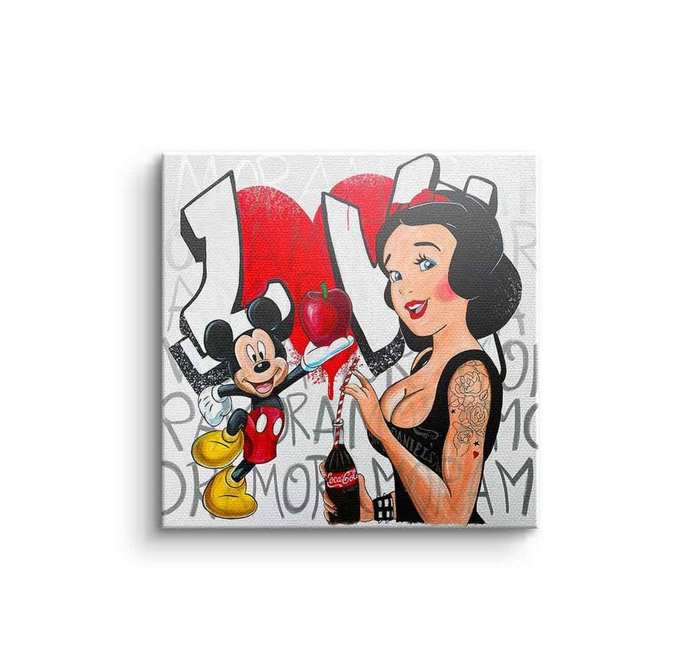 DOTCOMCANVAS® Leinwandbild, Leinwandbild Red Apple Micky Maus Mickey Mouse designed by Sabrina Sec von DOTCOMCANVAS®