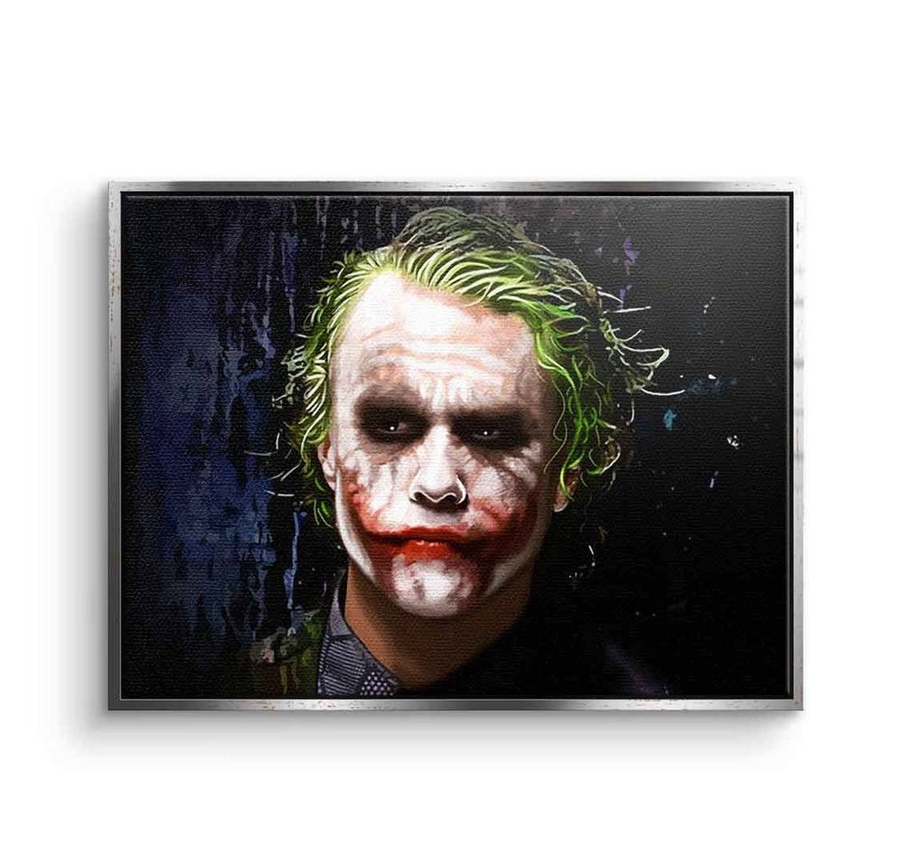 DOTCOMCANVAS® Leinwandbild, Leinwandbild crazy Joker Batman Porträt Film TV Charakter schwarz mit von DOTCOMCANVAS®