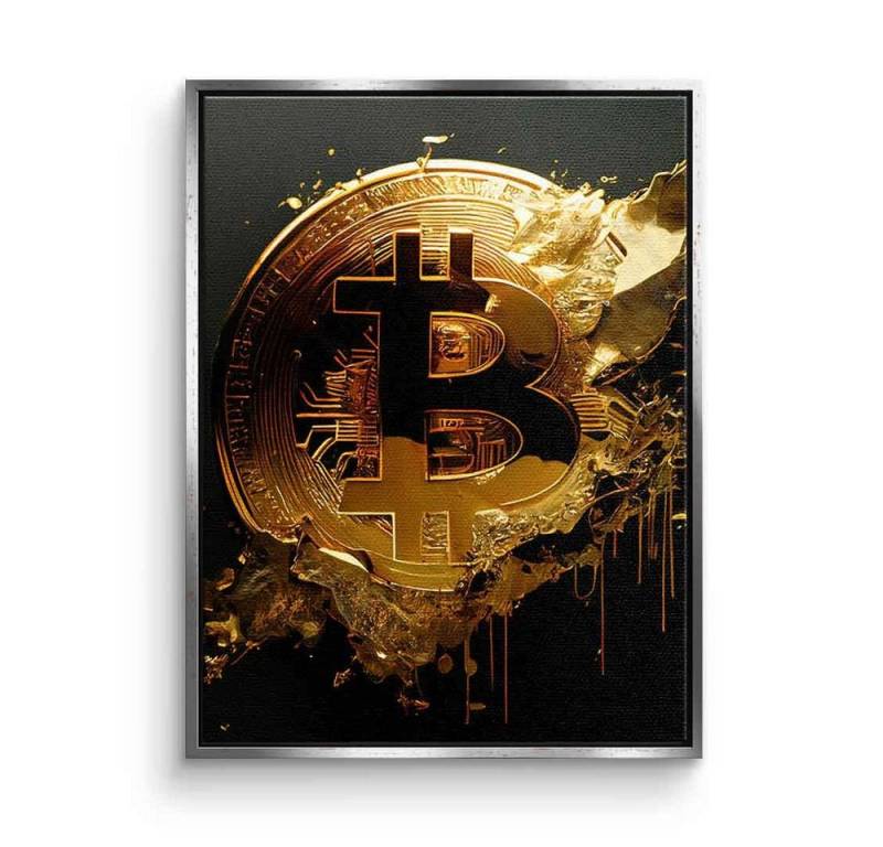 DOTCOMCANVAS® Leinwandbild, Leinwandbild raw Bitcoin crypto trading Börse Handel diamond hands mit von DOTCOMCANVAS®