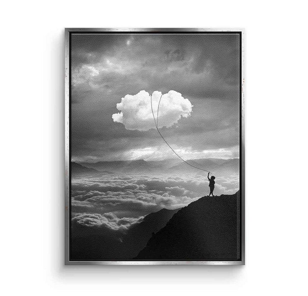 DOTCOMCANVAS® Leinwandbild, Leinwandbild schwarz weiß Inspiration Wanddeko catch the clouds mit pr von DOTCOMCANVAS®