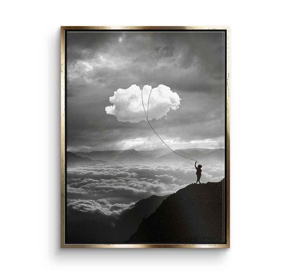 DOTCOMCANVAS® Leinwandbild, Leinwandbild schwarz weiß Inspiration Wanddeko catch the clouds mit pr von DOTCOMCANVAS®