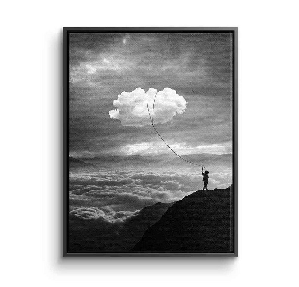 DOTCOMCANVAS® Leinwandbild, Leinwandbild schwarz weiß Inspiration Wanddeko catch the clouds mit pr von DOTCOMCANVAS®