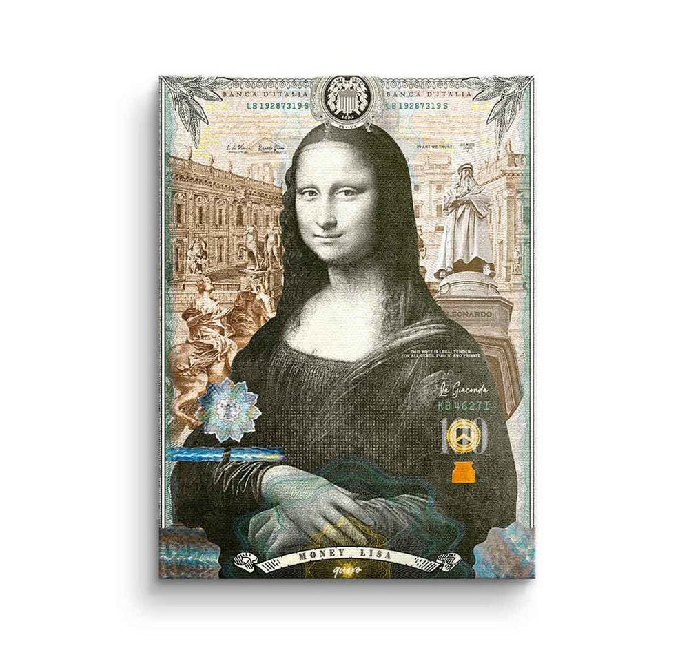 DOTCOMCANVAS® Leinwandbild, Mona Lisa Leinwandbild Money Lisa Porträt Pop Art von DOTCOMCANVAS®