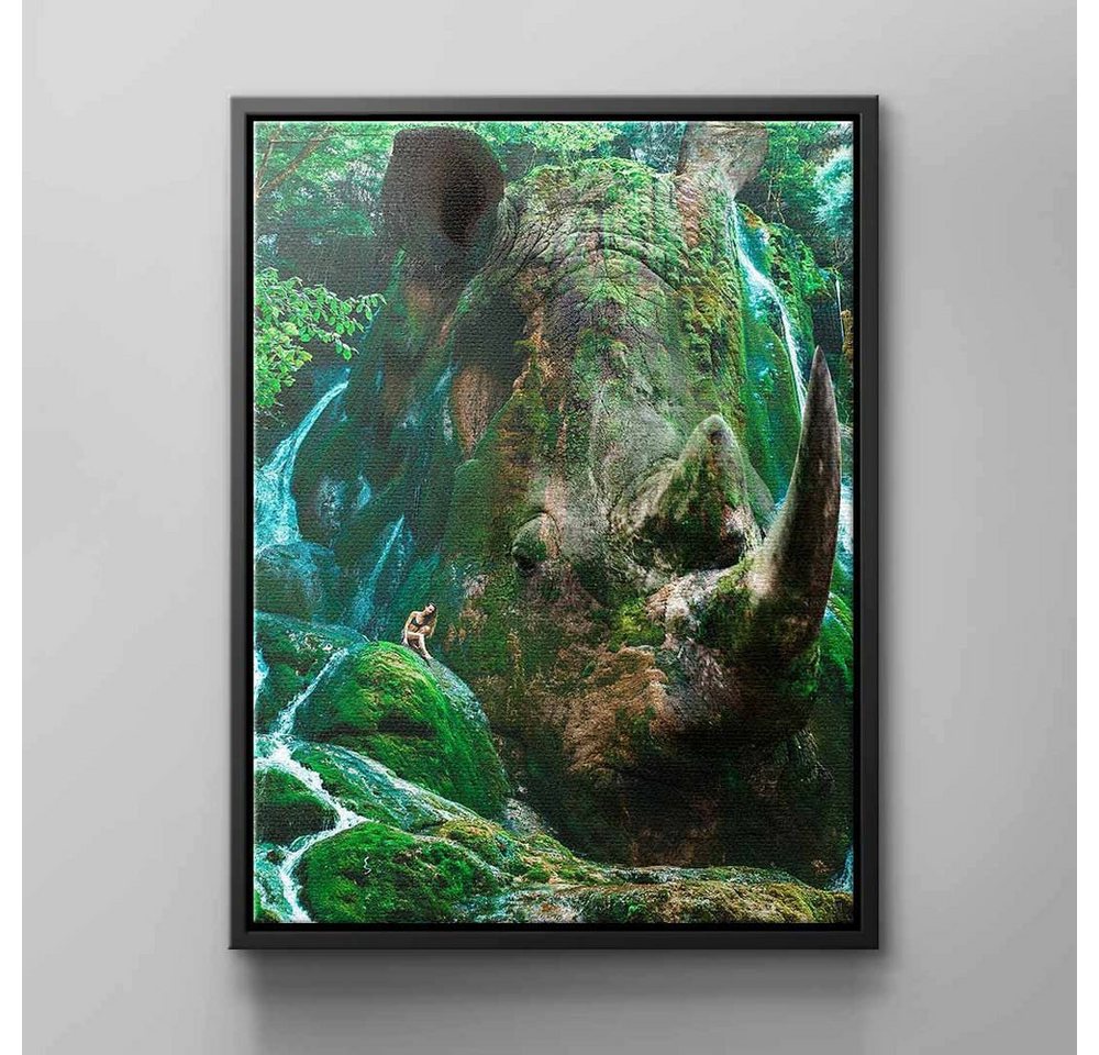 DOTCOMCANVAS® Leinwandbild, Nashorn Natur Wandbild von von DOTCOMCANVAS®