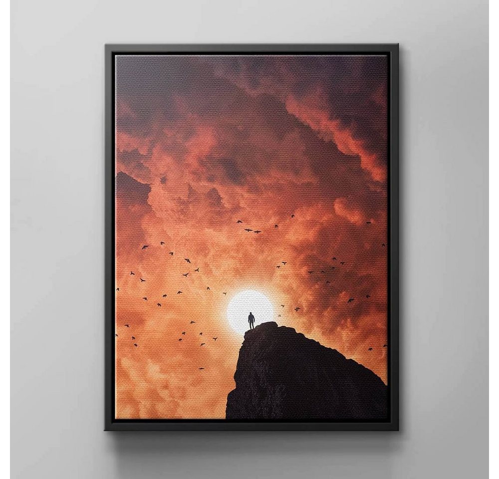 DOTCOMCANVAS® Leinwandbild, Natur Wandbild mit Aussicht & Sonnenuntergang von von DOTCOMCANVAS®