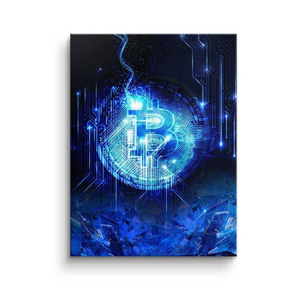DOTCOMCANVAS® Leinwandbild, Premium Leinwandbild - Crypto - Matrix Bitcoin - Trading - Motivation von DOTCOMCANVAS®