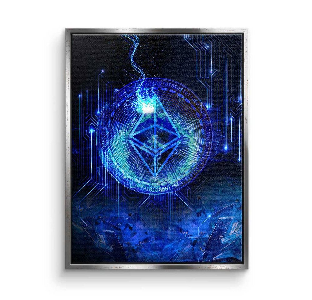 DOTCOMCANVAS® Leinwandbild, Premium Leinwandbild - Crypto - Matrix Ethereum - Trading - Motivatio von DOTCOMCANVAS®