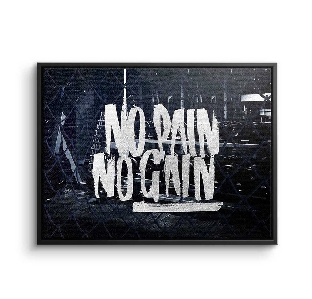 DOTCOMCANVAS® Leinwandbild, Premium Leinwandbild - Motivation - No Pain no Gain - Training - Body von DOTCOMCANVAS®