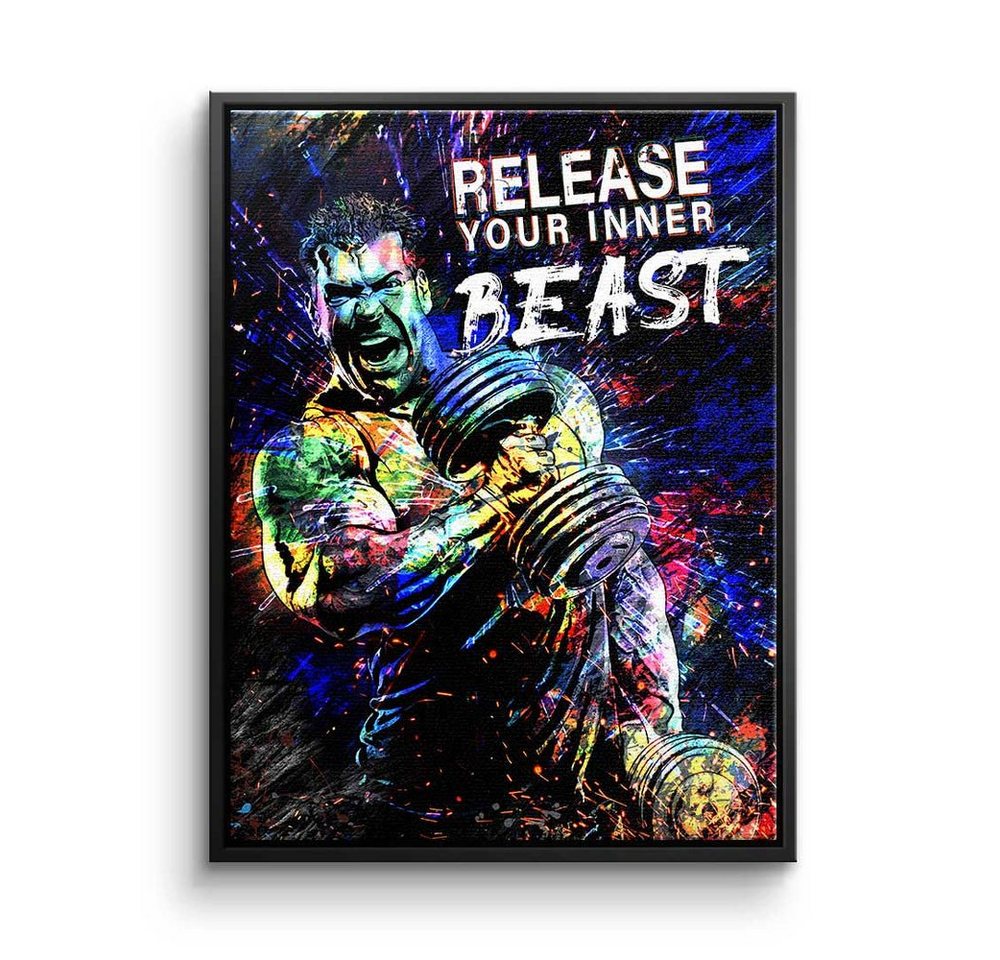 DOTCOMCANVAS® Leinwandbild, Premium Leinwandbild - Motivation - Release your inner Beast - Train von DOTCOMCANVAS®