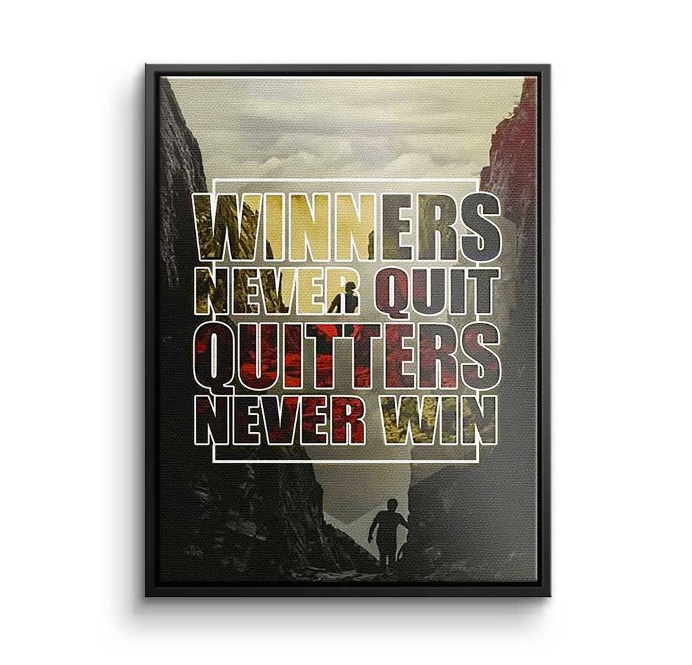 DOTCOMCANVAS® Leinwandbild, Premium Leinwandbild - Motivation - Winner Never Quit - Mindset von DOTCOMCANVAS®