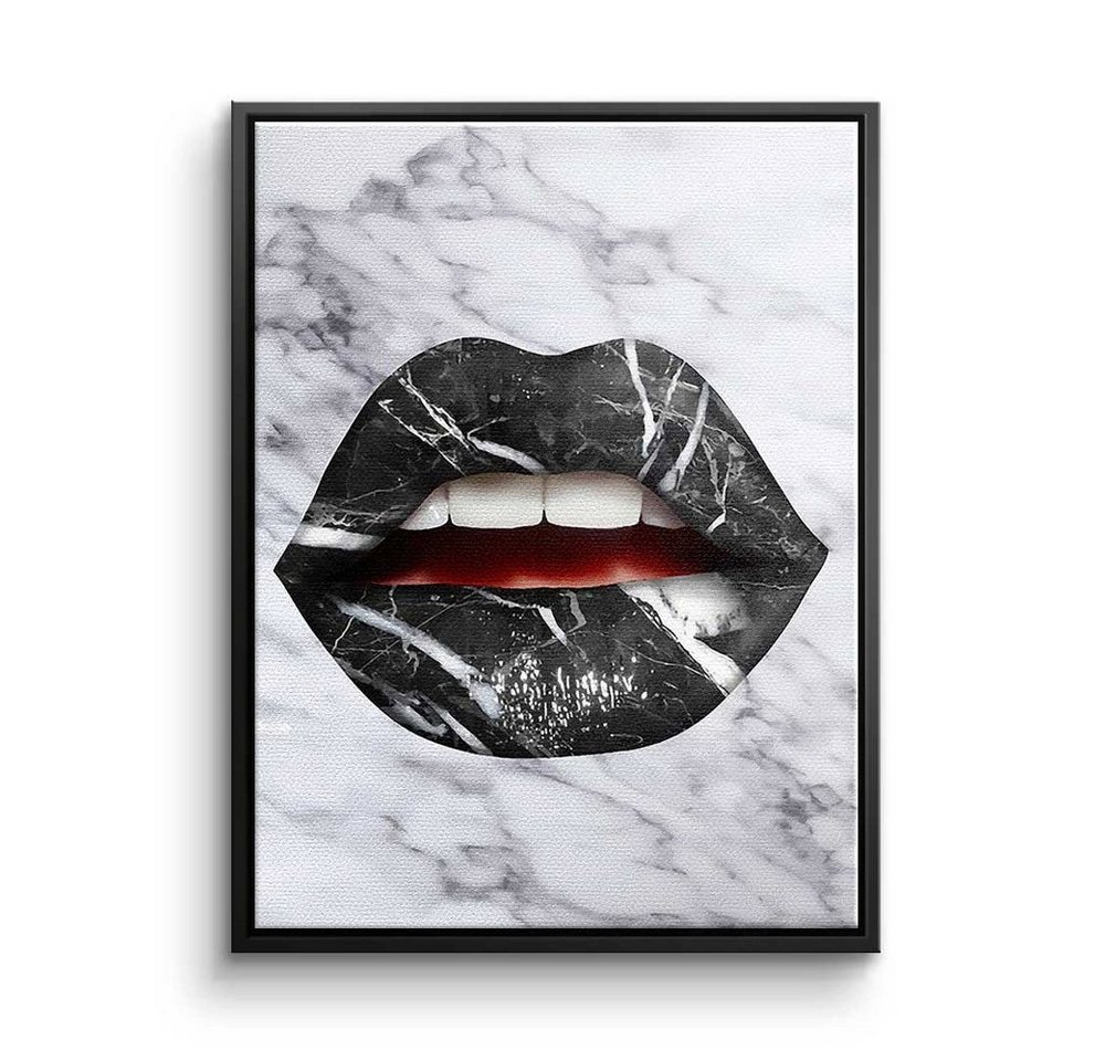 DOTCOMCANVAS® Leinwandbild, Premium Leinwandbild - Pop Art - Lippen X Marmor - modernes Wandbild von DOTCOMCANVAS®