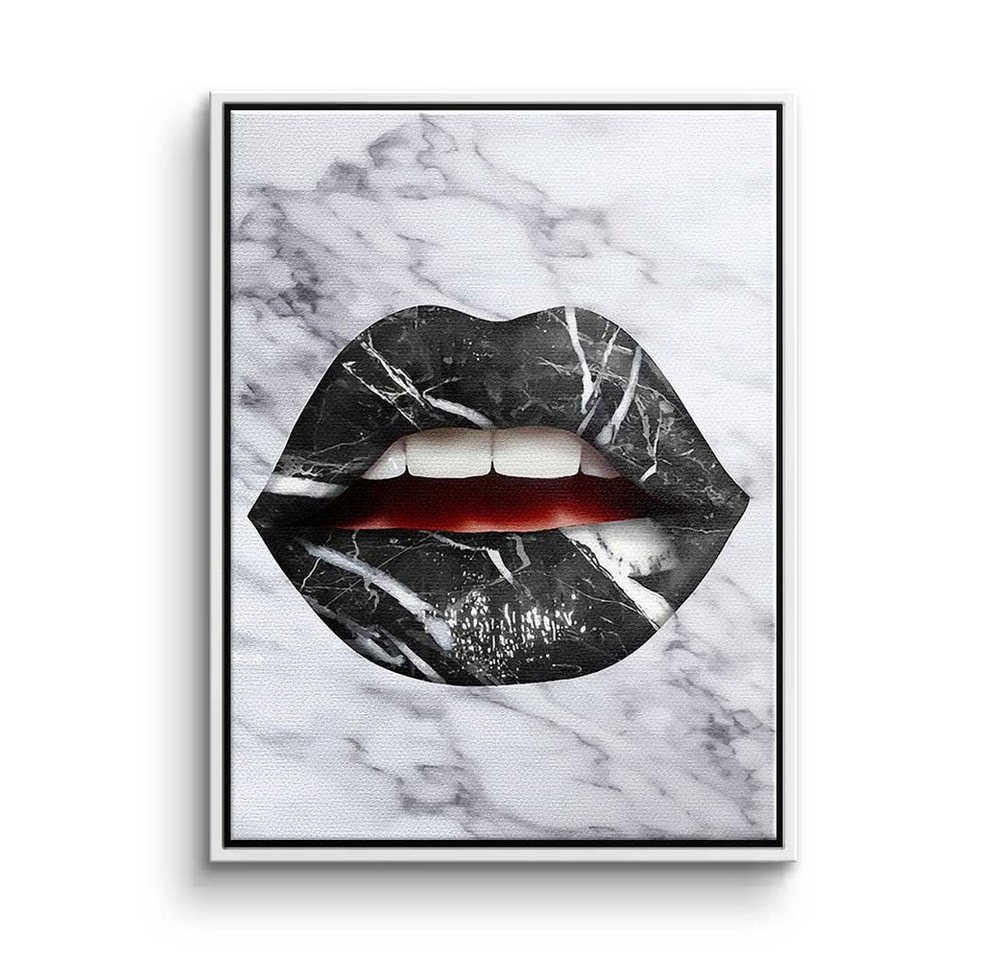DOTCOMCANVAS® Leinwandbild, Premium Leinwandbild - Pop Art - Lippen X Marmor - modernes Wandbild von DOTCOMCANVAS®