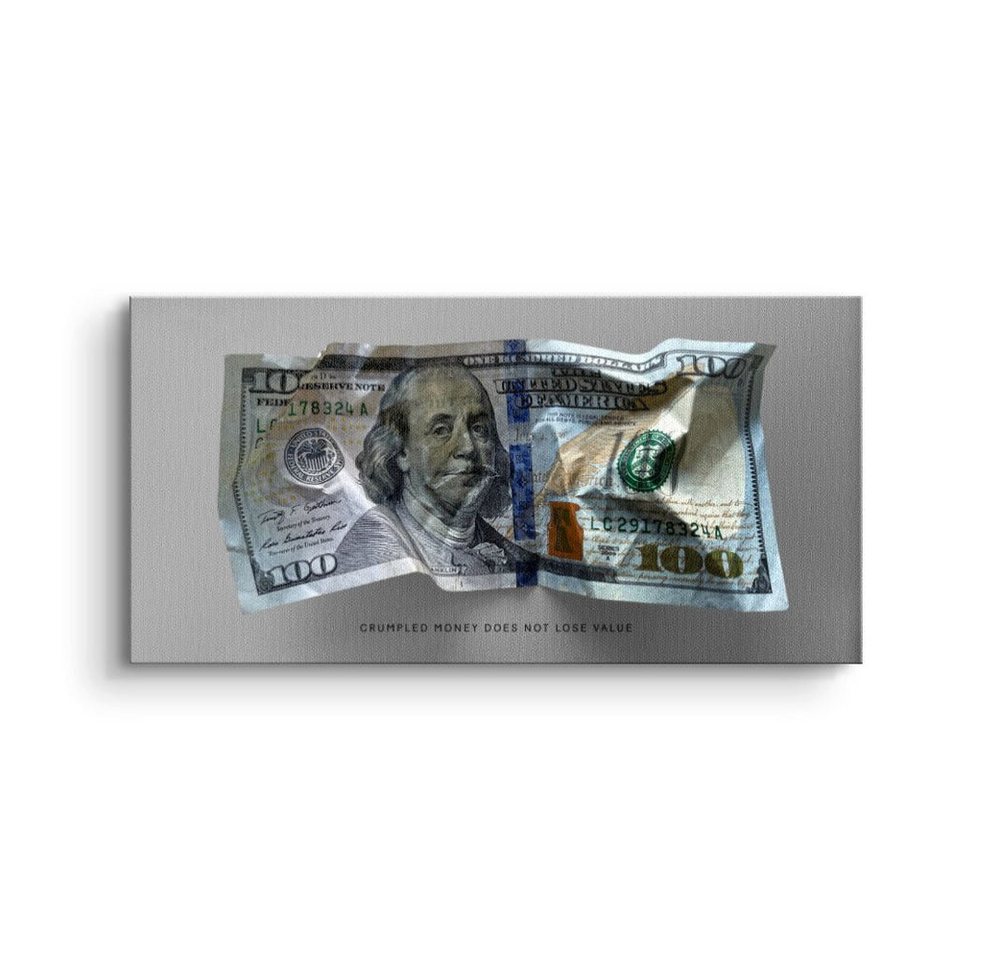 DOTCOMCANVAS® Leinwandbild, Premium Motivationsbild - Crumble Money V2 von DOTCOMCANVAS®