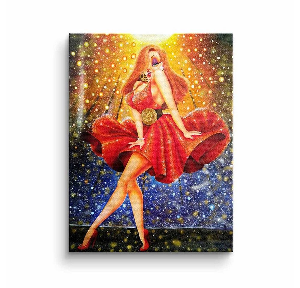 DOTCOMCANVAS® Leinwandbild, Premium Motivationsbild - In Red we dream Gold - designed by Pamelyi von DOTCOMCANVAS®