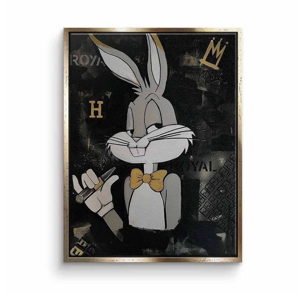DOTCOMCANVAS® Leinwandbild, Premium Motivationsbild - PopArt Wandbild - Elegant Bunny von DOTCOMCANVAS®