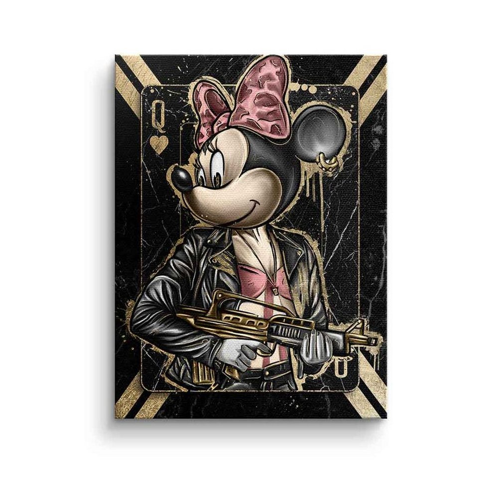 DOTCOMCANVAS® Leinwandbild, Premium Wandbild GANGSTER QUEEN - gold schwarz von DOTCOMCANVAS®