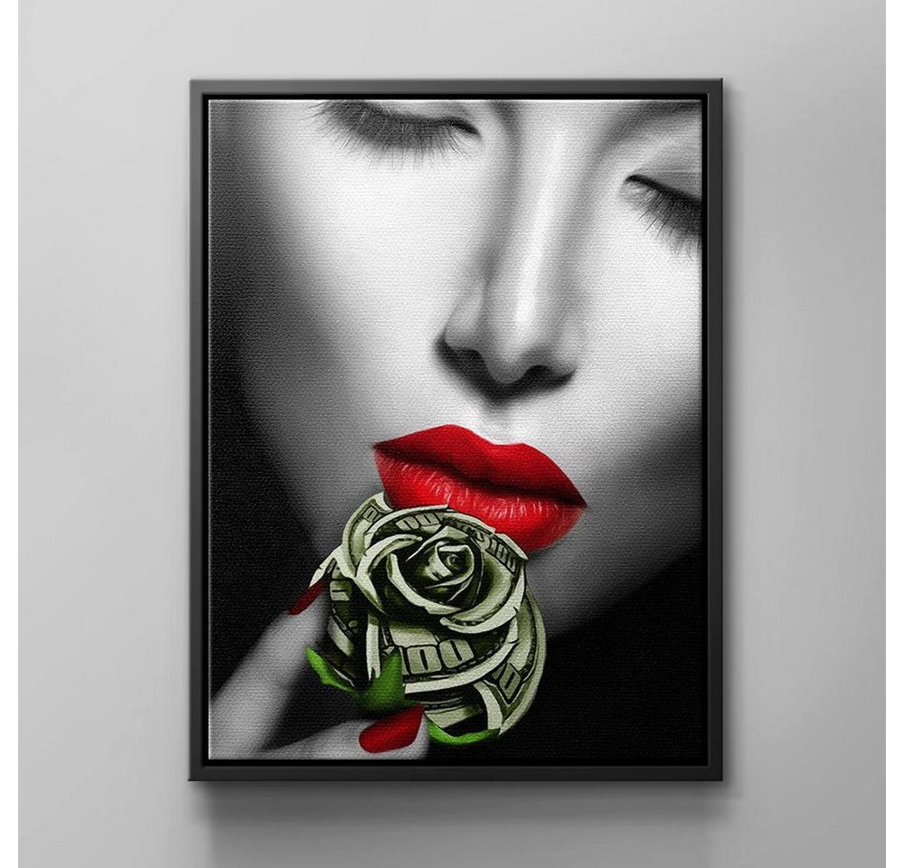 DOTCOMCANVAS® Leinwandbild, Provokantes Wandbild mit Sexy Frau & Geld von von DOTCOMCANVAS®