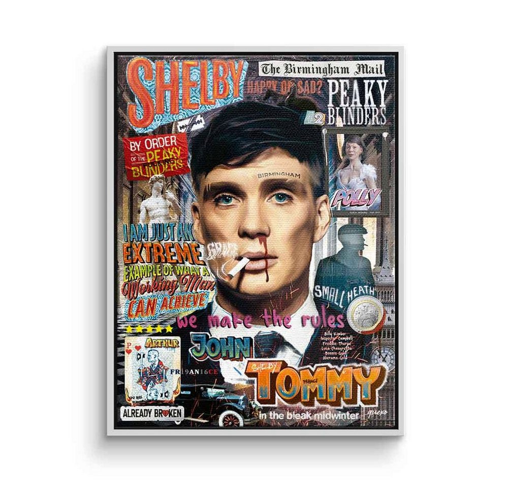 DOTCOMCANVAS® Leinwandbild, Tommy Shelby Peaky Blinders Leinwandbild Pop Art Collage Porträt von DOTCOMCANVAS®
