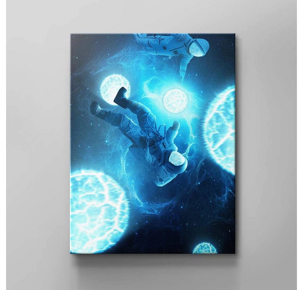 DOTCOMCANVAS® Leinwandbild, Wandbild Himmel Astronauten-Raumanzug blau weiß schwarz Blue Astrona von DOTCOMCANVAS®