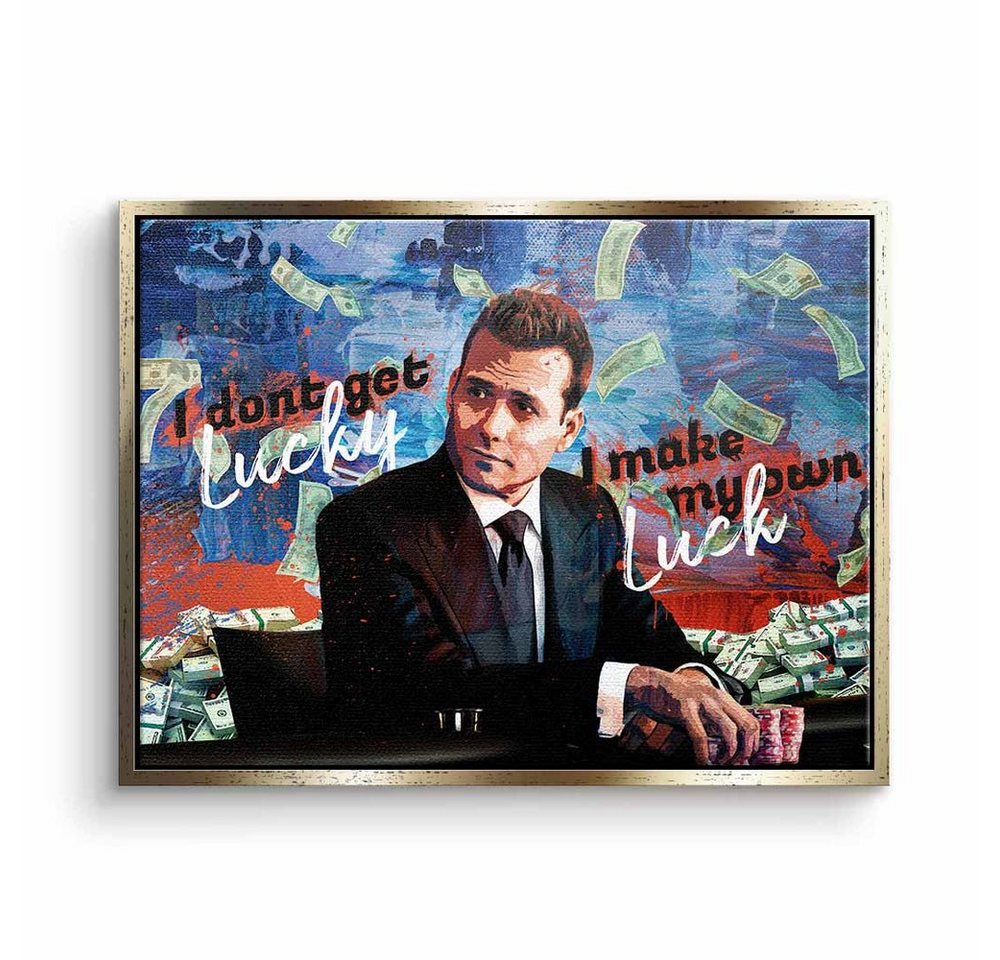 DOTCOMCANVAS® Leinwandbild, Wandbild Motivationswandbild I make my own luck Harvey Specter Suits von DOTCOMCANVAS®