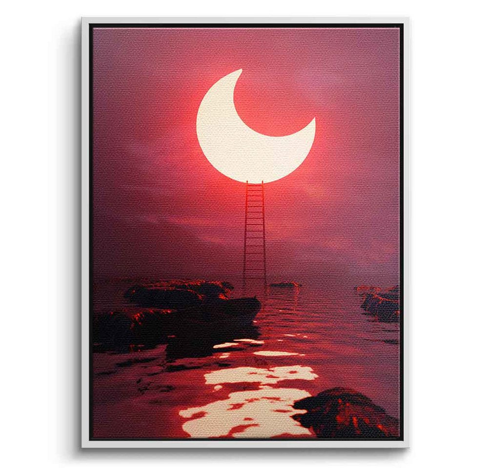 DOTCOMCANVAS® Leinwandbild A New Light, Leinwandbild rot Sonnenfinsternis Landschaft AI KI generiert Wandbild von DOTCOMCANVAS®