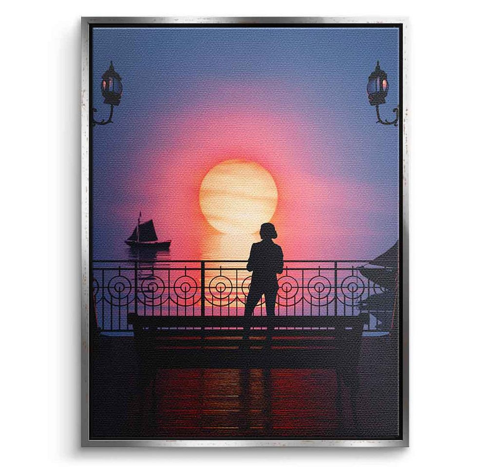 DOTCOMCANVAS® Leinwandbild A Peaceful Sunset, Leinwandbild Sonnenuntergang Landschaftsbild AI KI generiert Wandbild von DOTCOMCANVAS®