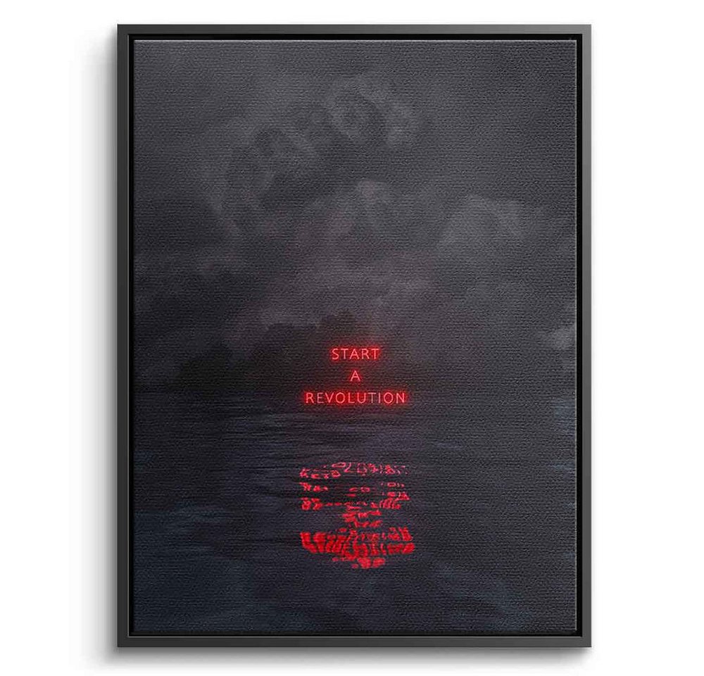 DOTCOMCANVAS® Leinwandbild A Revolution, Leinwandbild schwarz Start A Revolution AI KI generiert Wandbild von DOTCOMCANVAS®