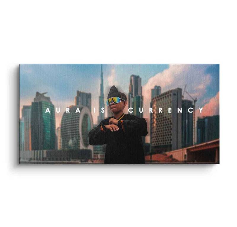 DOTCOMCANVAS® Leinwandbild AURA IS CURRENCY, Leinwandbild AURA IS CURRENCY Kunstdruck Wandbild von DOTCOMCANVAS®