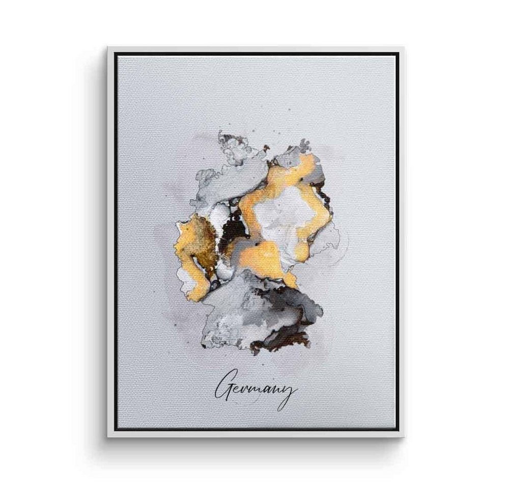 DOTCOMCANVAS® Leinwandbild Abstract Countries - Germany, Deutschland Leinwandbild Germany abstrakt weiß gold elegant Wandbild von DOTCOMCANVAS®