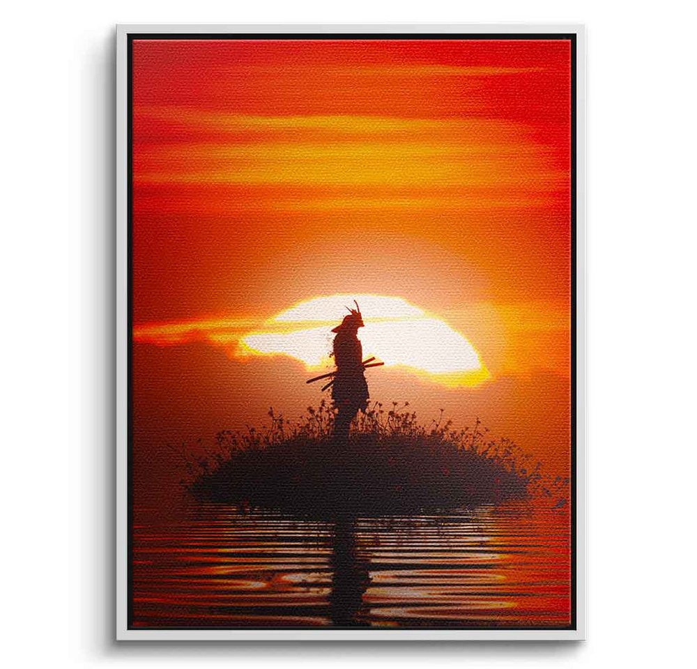 DOTCOMCANVAS® Leinwandbild After The Last Breath, Leinwandbild Sonnenuntergang orange AI KI generiert Wandbild von DOTCOMCANVAS®