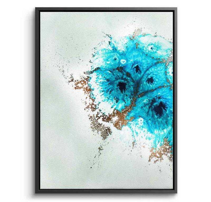 DOTCOMCANVAS® Leinwandbild Aqua Aurora 1, Leinwandbild Aqua Aurora 1 blau türkis abstrakt Wandbild Kunstdruck von Dotcomcanvas