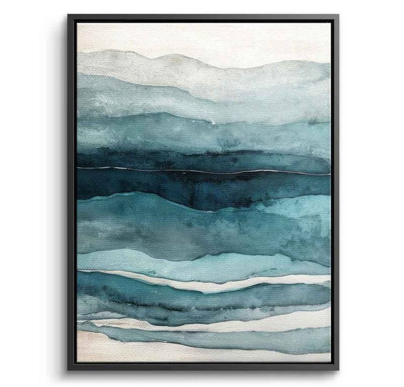 DOTCOMCANVAS® Leinwandbild Aquatic Layers, Leinwandbild aquatic layers- abstrakt Kunstdruck Wandbild von DOTCOMCANVAS®