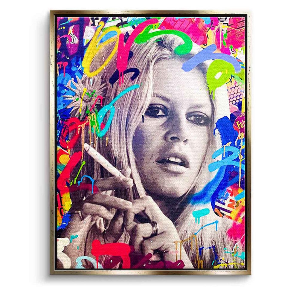 DOTCOMCANVAS® Leinwandbild BARDOT, Leinwandbild Brigitte Bardot Pop Art Portrait hochkant von DOTCOMCANVAS®