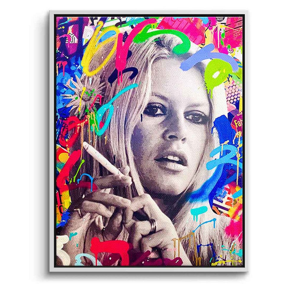 DOTCOMCANVAS® Leinwandbild BARDOT, Leinwandbild Brigitte Bardot Pop Art Portrait hochkant von DOTCOMCANVAS®