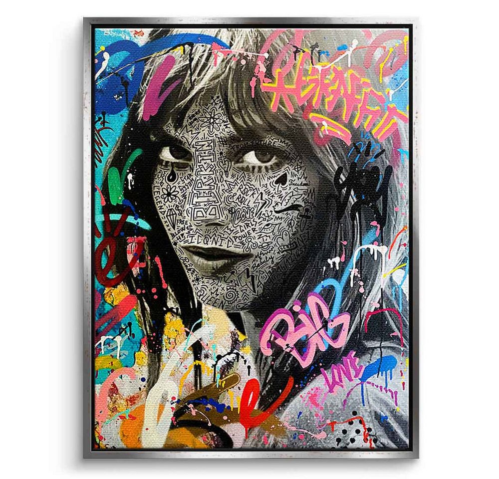 DOTCOMCANVAS® Leinwandbild BIRKIN VIBES LONG, Leinwandbild BIRKIN VIBES LONG Pop Art hochkant Portrait von DOTCOMCANVAS®