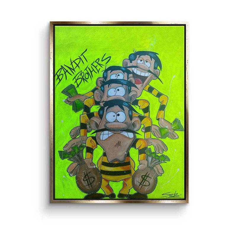 DOTCOMCANVAS® Leinwandbild Bandit Brothers, Leinwand Bild Bandit Brothers Die Daltons Lucky Luke comic Pop Art von DOTCOMCANVAS®