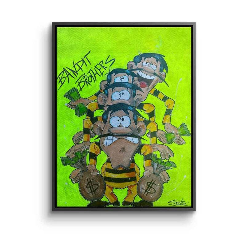 DOTCOMCANVAS® Leinwandbild Bandit Brothers, Leinwand Bild Bandit Brothers Die Daltons Lucky Luke comic Pop Art von DOTCOMCANVAS®