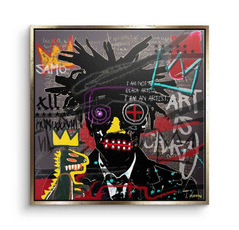 DOTCOMCANVAS® Leinwandbild Basquiai, Leinwandbild Basquiai Pop Art Wandbild Kunstdruck von DOTCOMCANVAS®