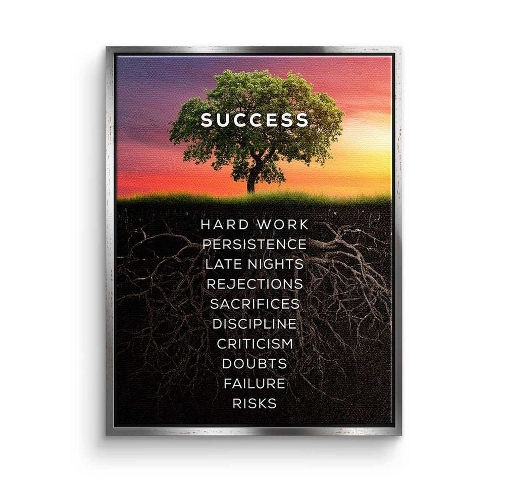 DOTCOMCANVAS® Leinwandbild Baum des Erfolgs, Premium Leinwandbild - Motivation - Baum des Erfolgs - Mindset - Bür von DOTCOMCANVAS®