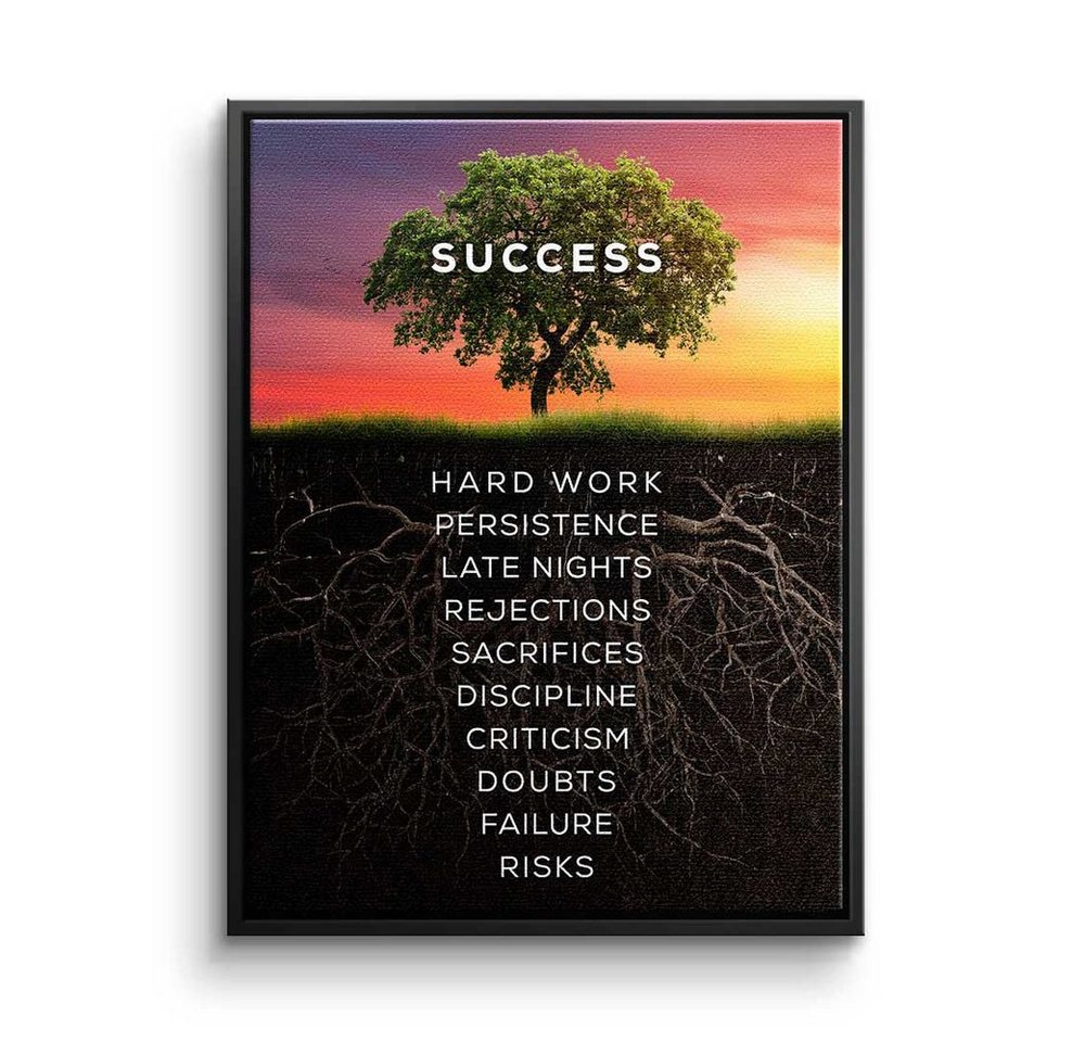 DOTCOMCANVAS® Leinwandbild Baum des Erfolgs, Premium Leinwandbild - Motivation - Baum des Erfolgs - Mindset - Bür von DOTCOMCANVAS®
