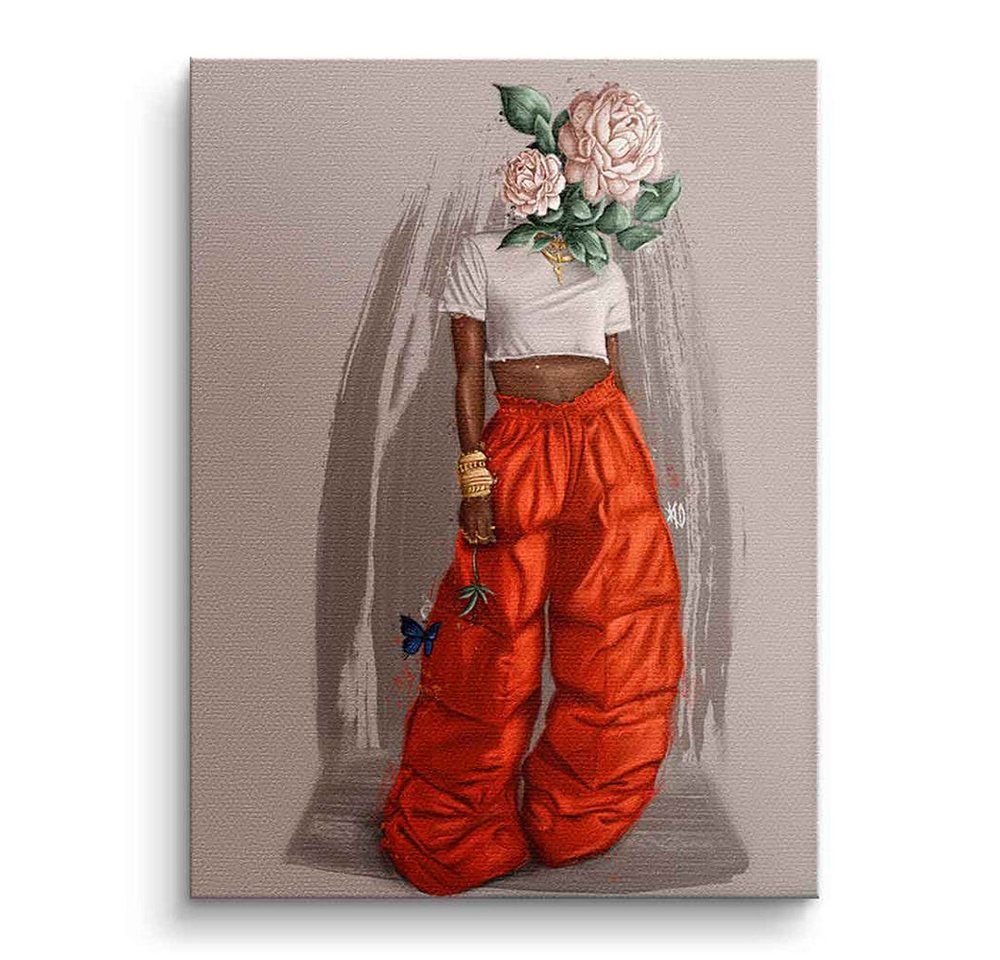 DOTCOMCANVAS® Leinwandbild Beige Flower Head, Leinwandbild Beige Flower Head beige orange Wandbild Kunstdruck von DOTCOMCANVAS®