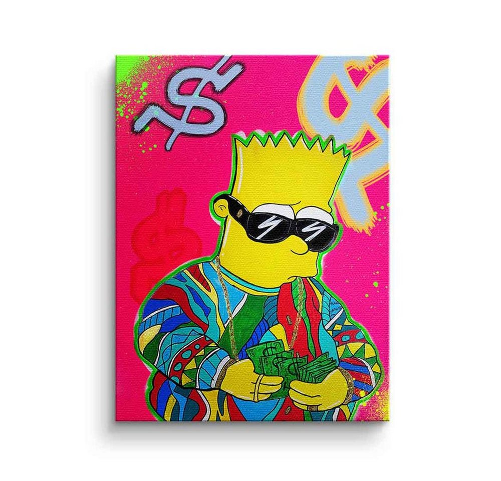 DOTCOMCANVAS® Leinwandbild Biggie Bart, Leinwandbild Biggie Bart Simpson The Notorious B.I.G. Comic Pop Art von DOTCOMCANVAS®